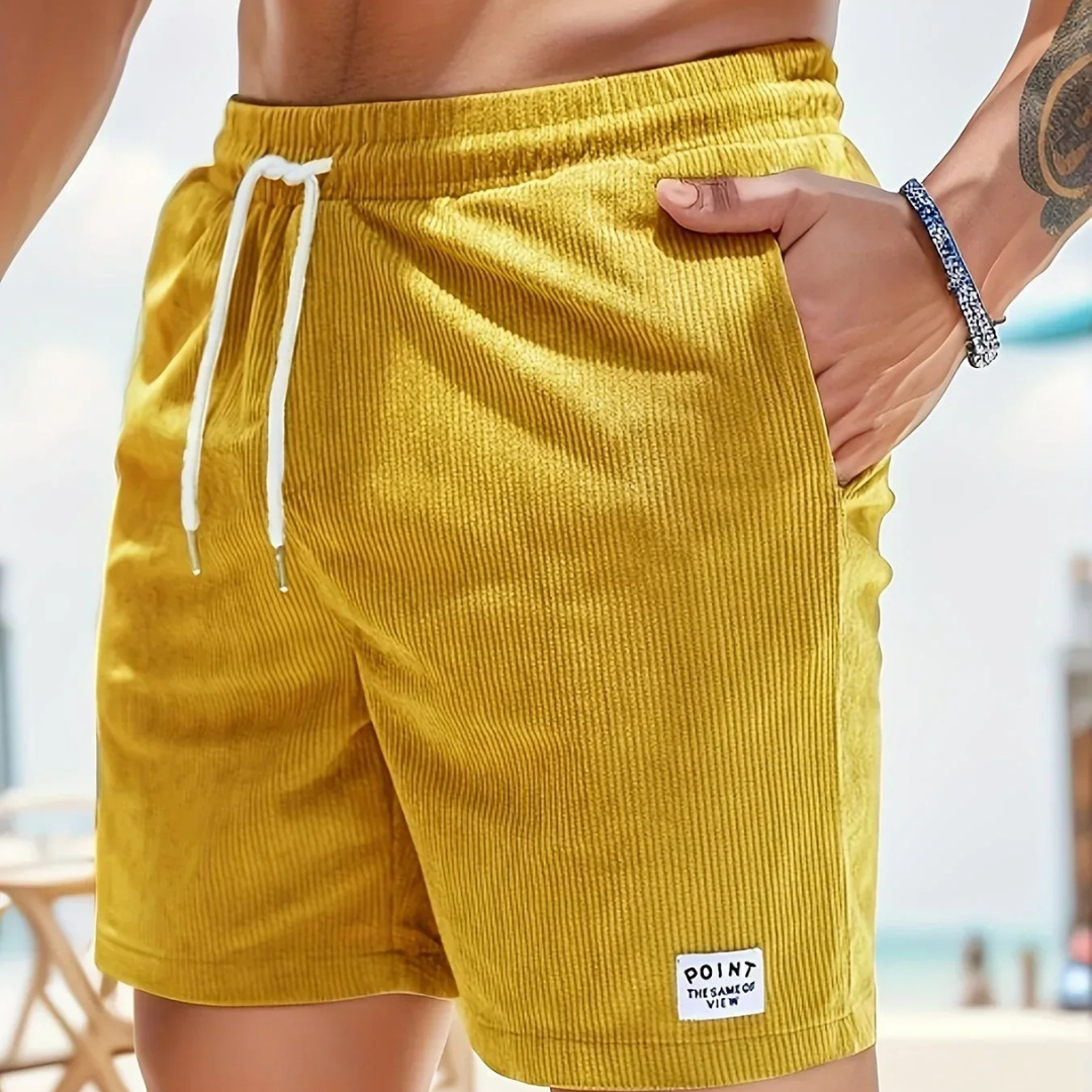 Corduroy Casual Shorts for Men - Drawstring Relaxed Fit