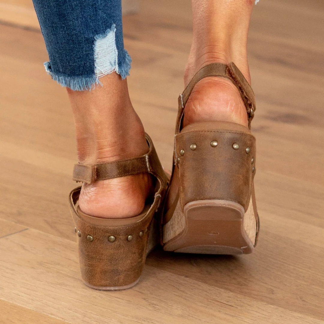 Women's Comfort Wedge Sandals with Slingback Strap
