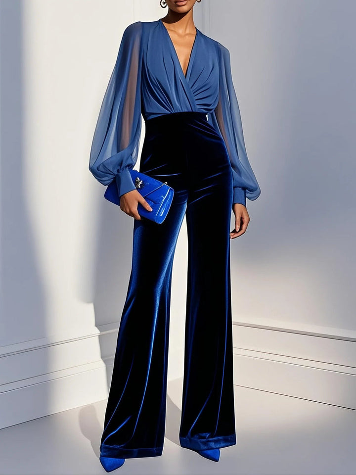 Nora | Elegant V-Neck Long Sleeve Jumpsuit