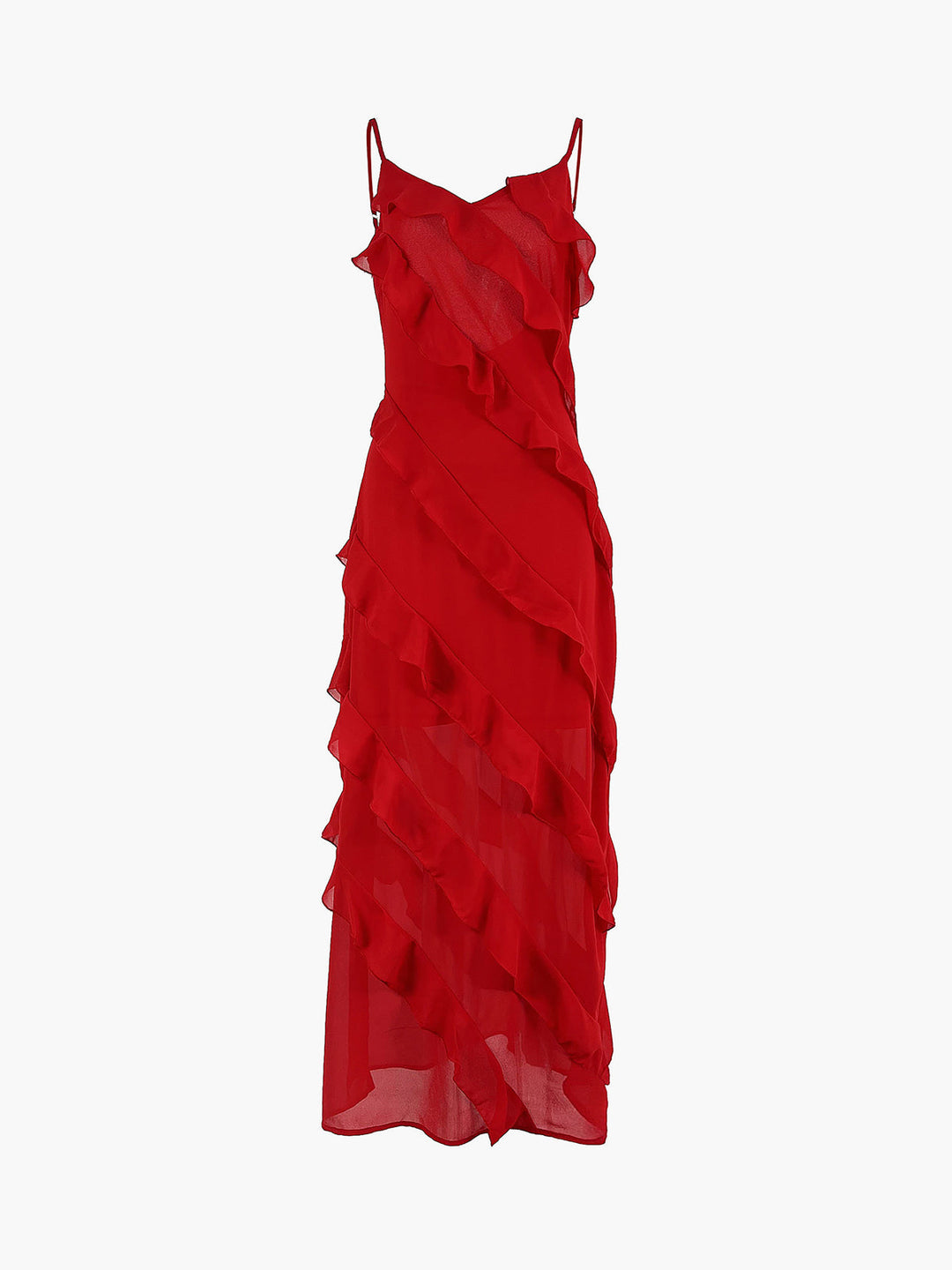 Chic Ruffled Evening Gown for Formal Events