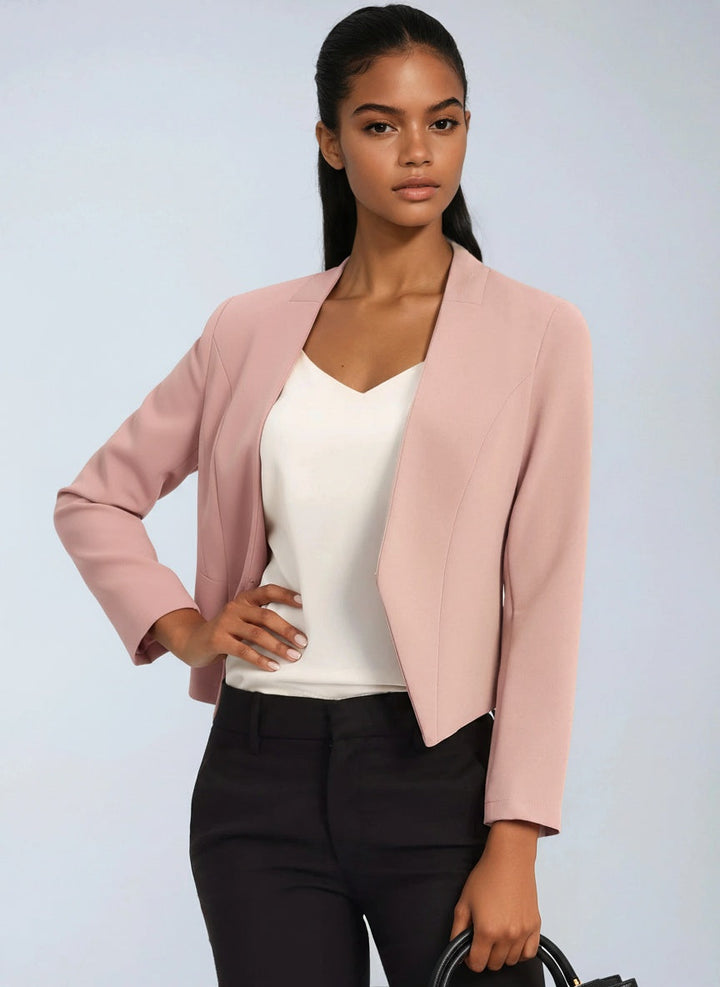Women's Cropped Structured Blazer for the Office – Pink