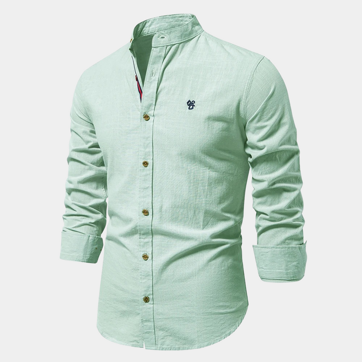 Chemise Décontractée à Col Mandarin pour Homme