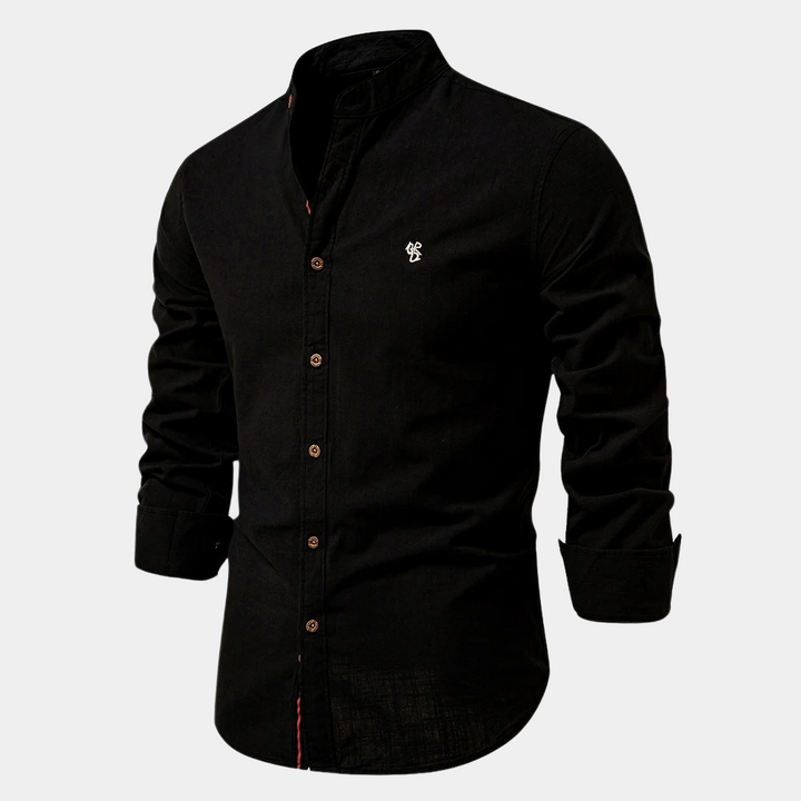 Chemise Décontractée à Col Mandarin pour Homme