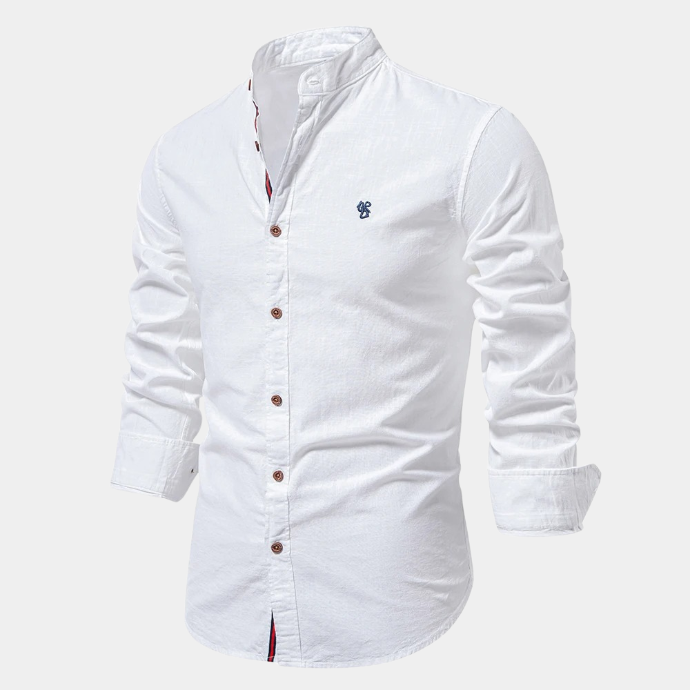 Chemise Décontractée à Col Mandarin pour Homme