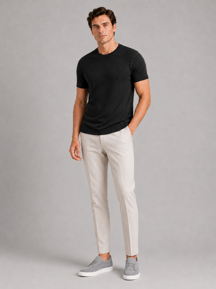 Men’s Mesh Crew Neck T-Shirt Breathable Lightweight Stretch Summer Top for Casual and Everyday Wear