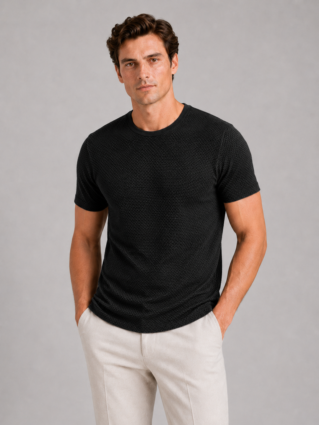 Men’s Mesh Crew Neck T-Shirt Breathable Lightweight Stretch Summer Top for Casual and Everyday Wear