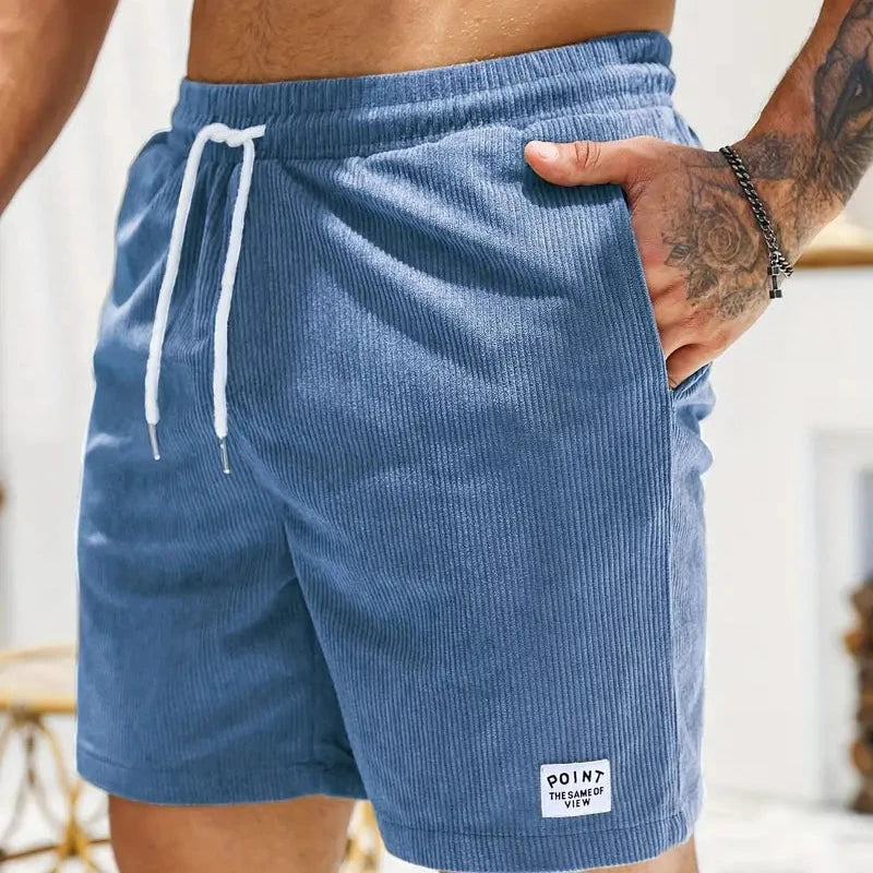 Corduroy Casual Shorts for Men - Drawstring Relaxed Fit