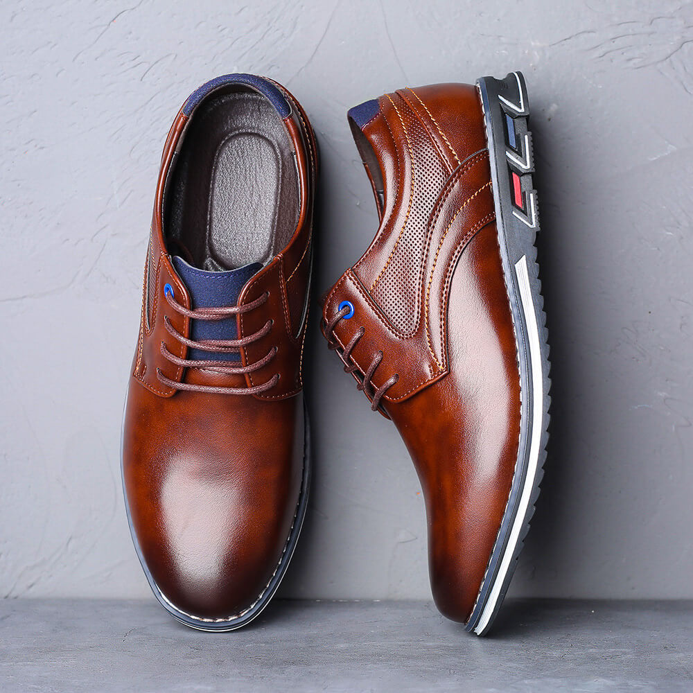 Lucciano Santi Leather Derby Shoes