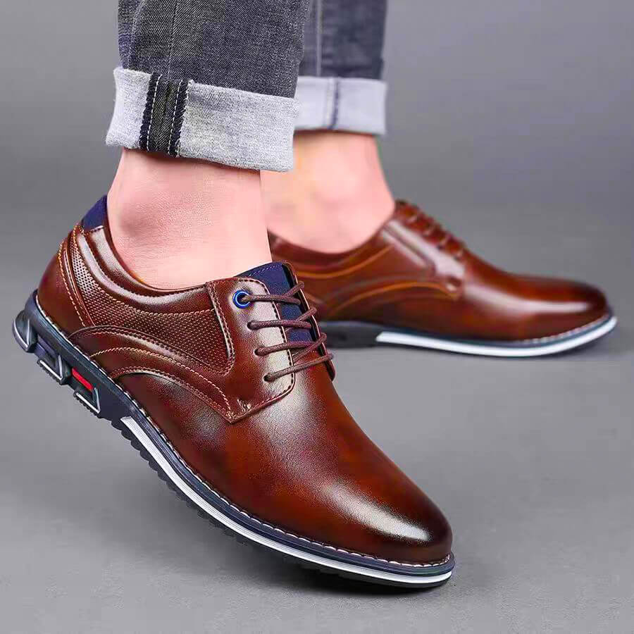 Lucciano Santi Leather Derby Shoes