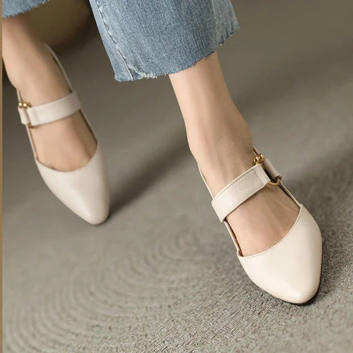 Women's Beige Buckle Sandals with Arch Support for Everyday Wear