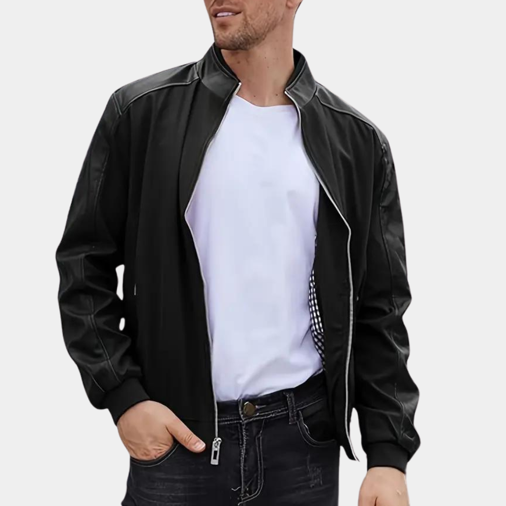 Men's Burgundy Bomber Jacket