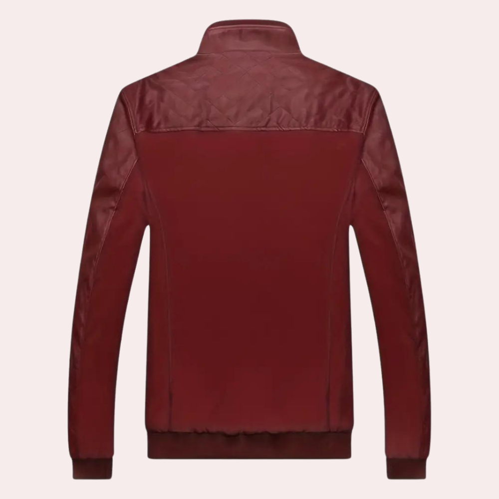 Men's Burgundy Bomber Jacket