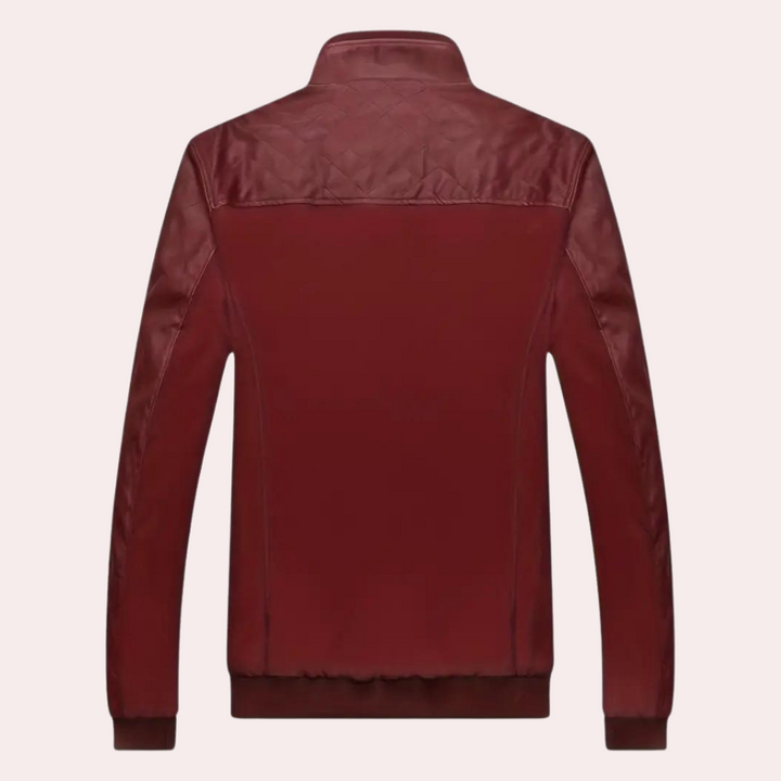 Men's Burgundy Bomber Jacket