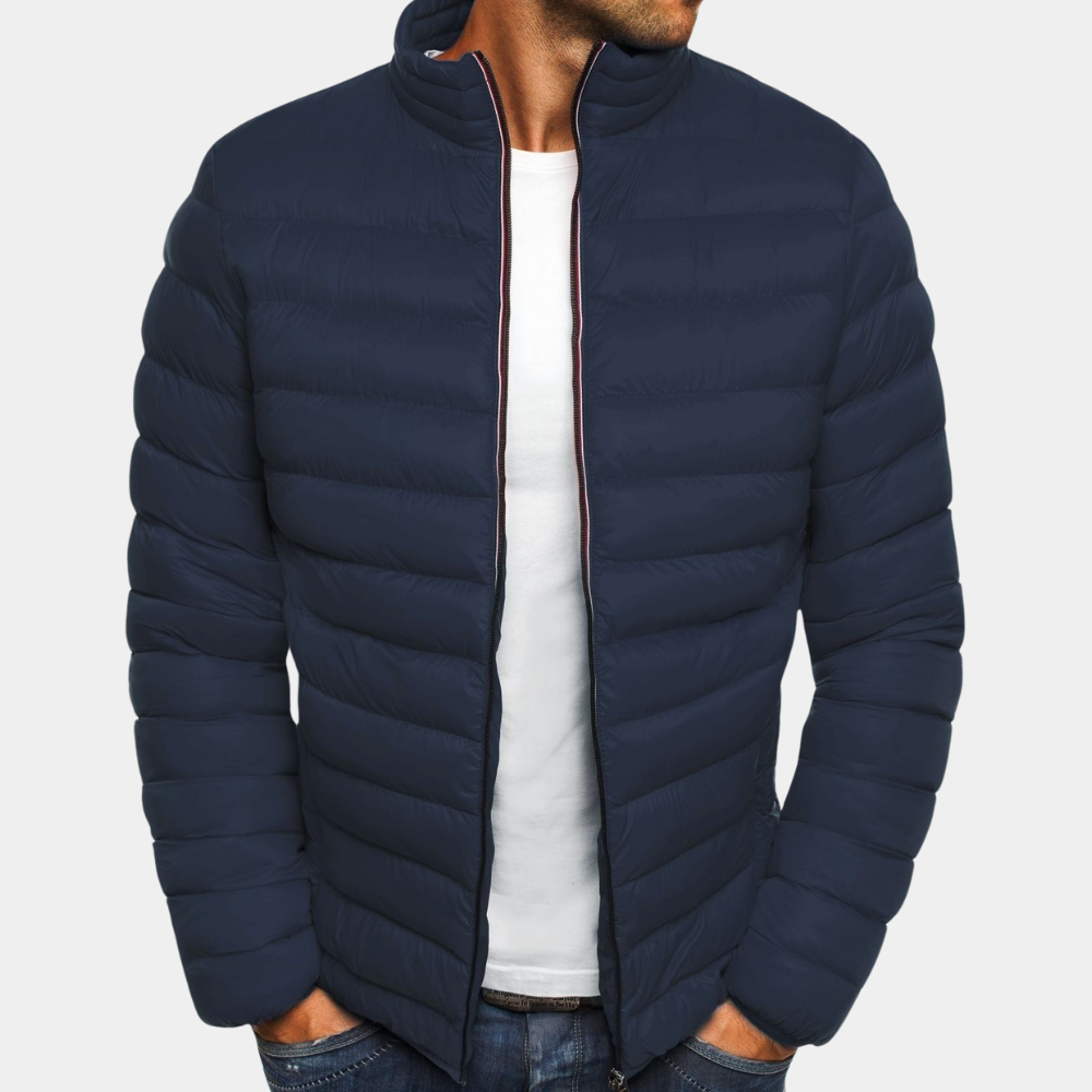 Men's Padded Jacket with Stand Collar