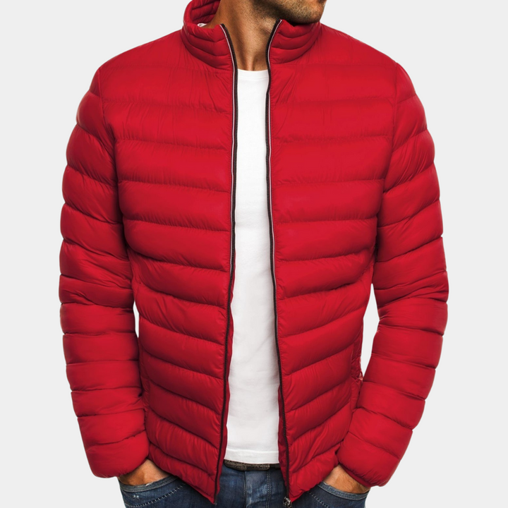 Men's Padded Jacket with Stand Collar