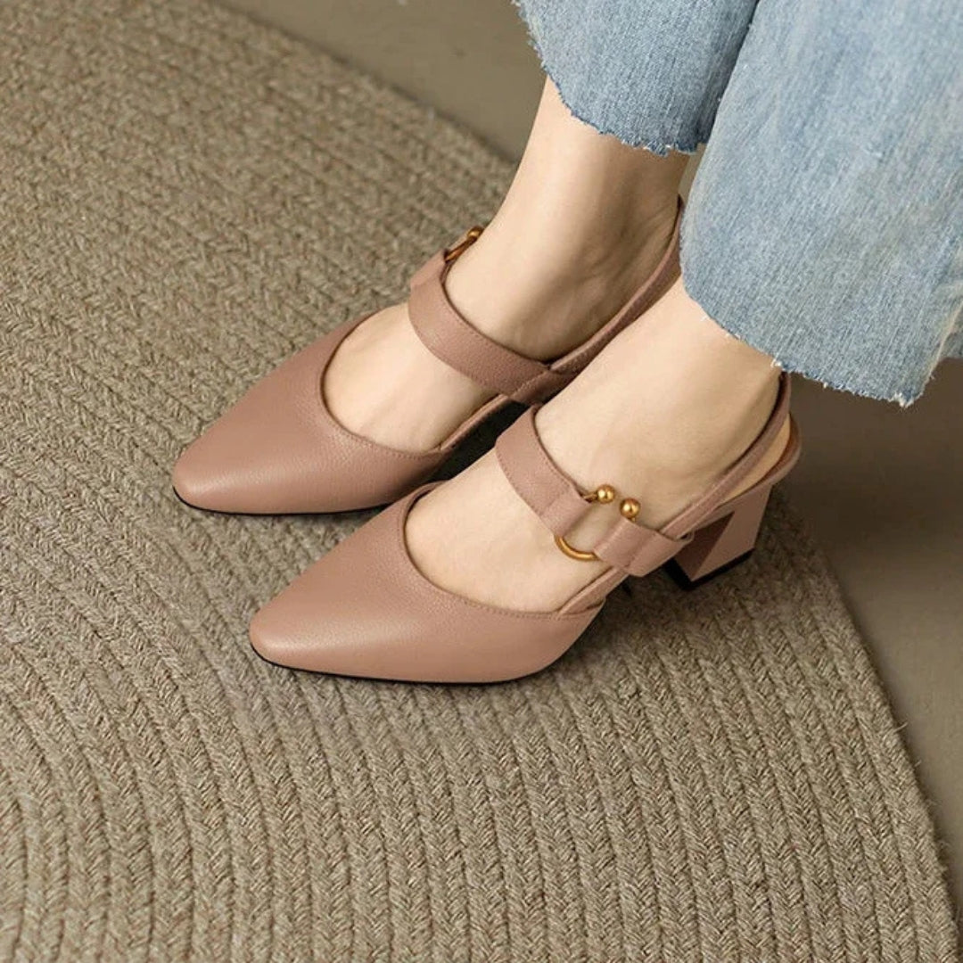 Women's Beige Buckle Sandals with Arch Support for Everyday Wear