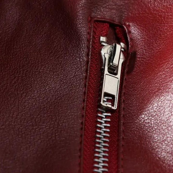 Men's Overshirt with Belt Detail in Wine Red