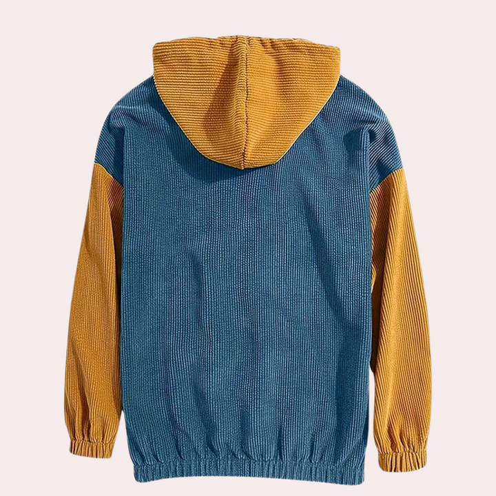 Men's Corduroy Hoodie with Drawstring Hood