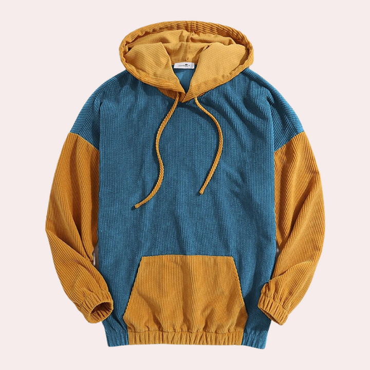 Men's Corduroy Hoodie with Drawstring Hood