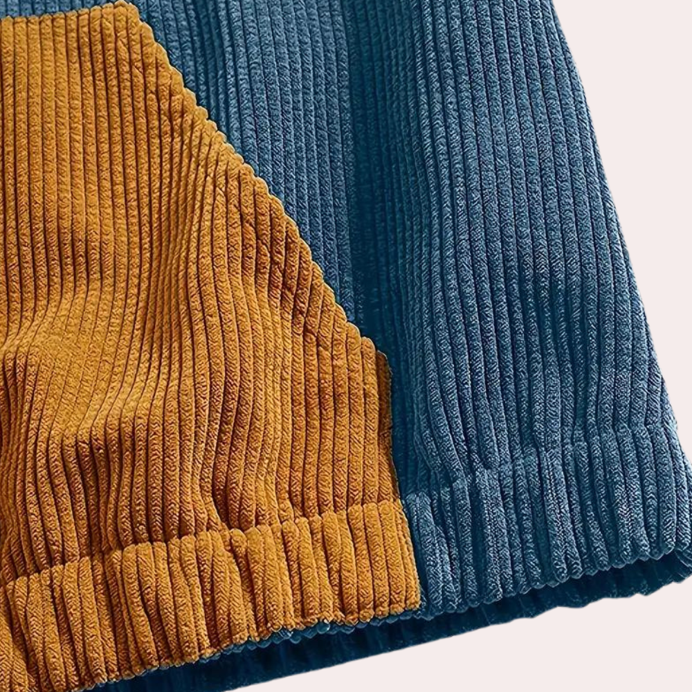 Men's Corduroy Hoodie with Drawstring Hood
