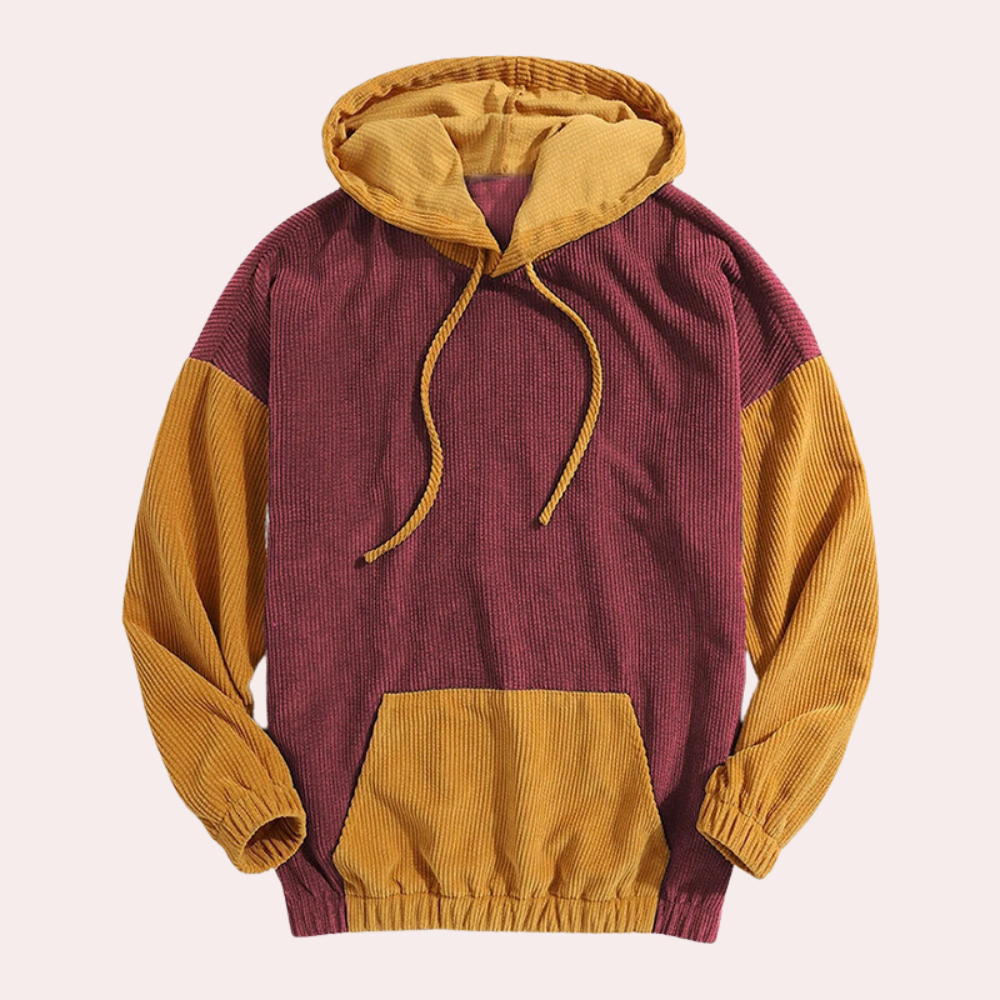 Men's Corduroy Hoodie with Drawstring Hood