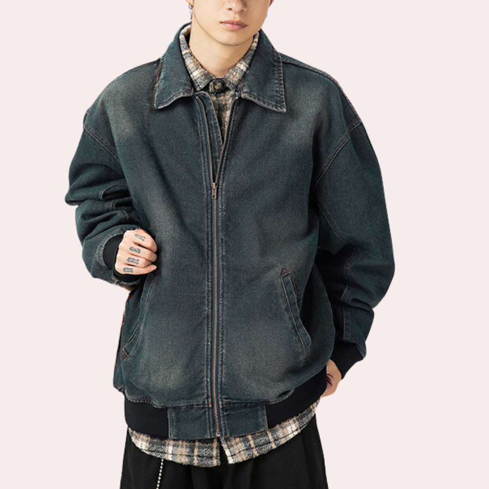 Men's Denim Jacket with Side Pockets