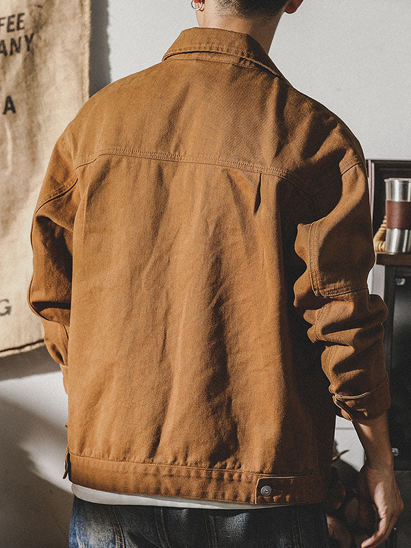 Men's Overshirt with Relaxed Fit and Button Front