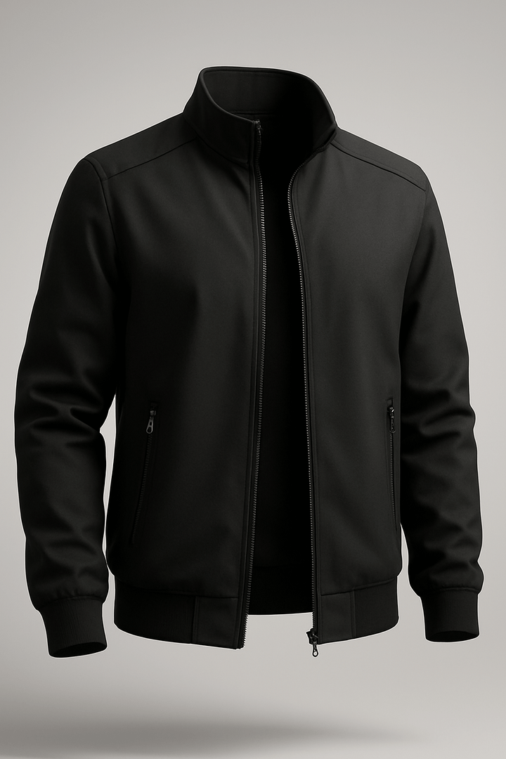 Men's Bomber Jacket with Ribbed Trims