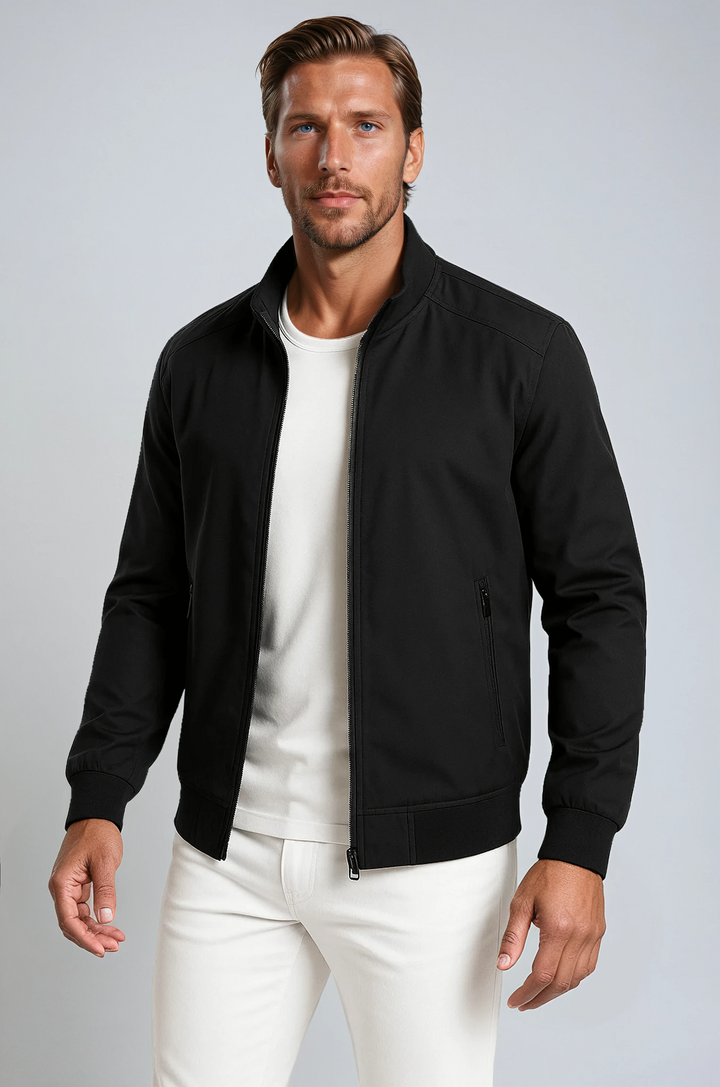 Men's Bomber Jacket with Ribbed Trims