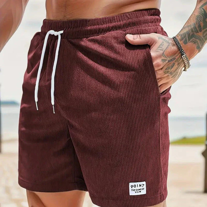 Corduroy Casual Shorts for Men - Drawstring Relaxed Fit