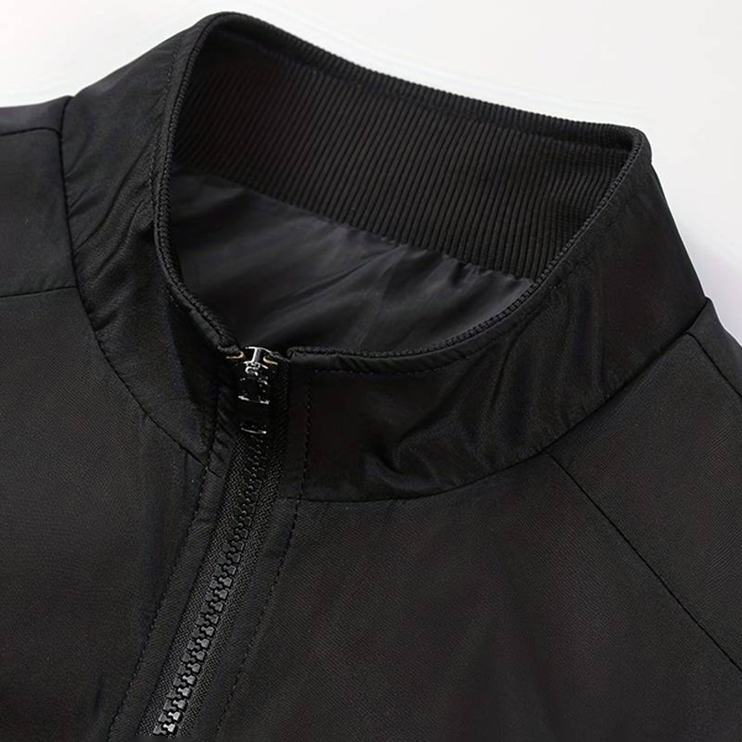 Men's Bomber Jacket with Zip Front and Side Pockets