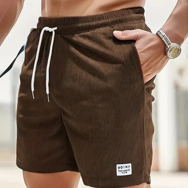 Corduroy Casual Shorts for Men - Drawstring Relaxed Fit