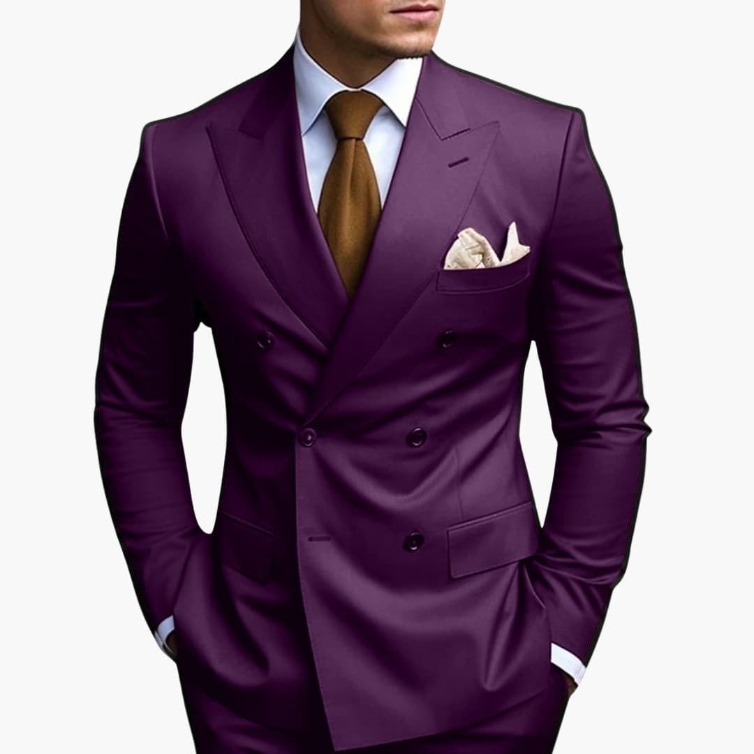 Slim Fit Men's Suit Two-Piece Set