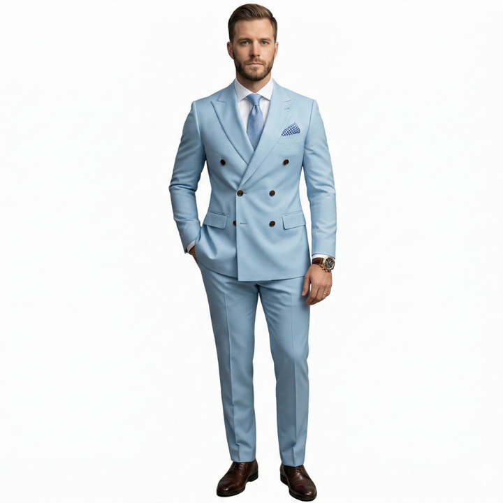 Premium Double-Breasted Suit Six-Button Two-Piece