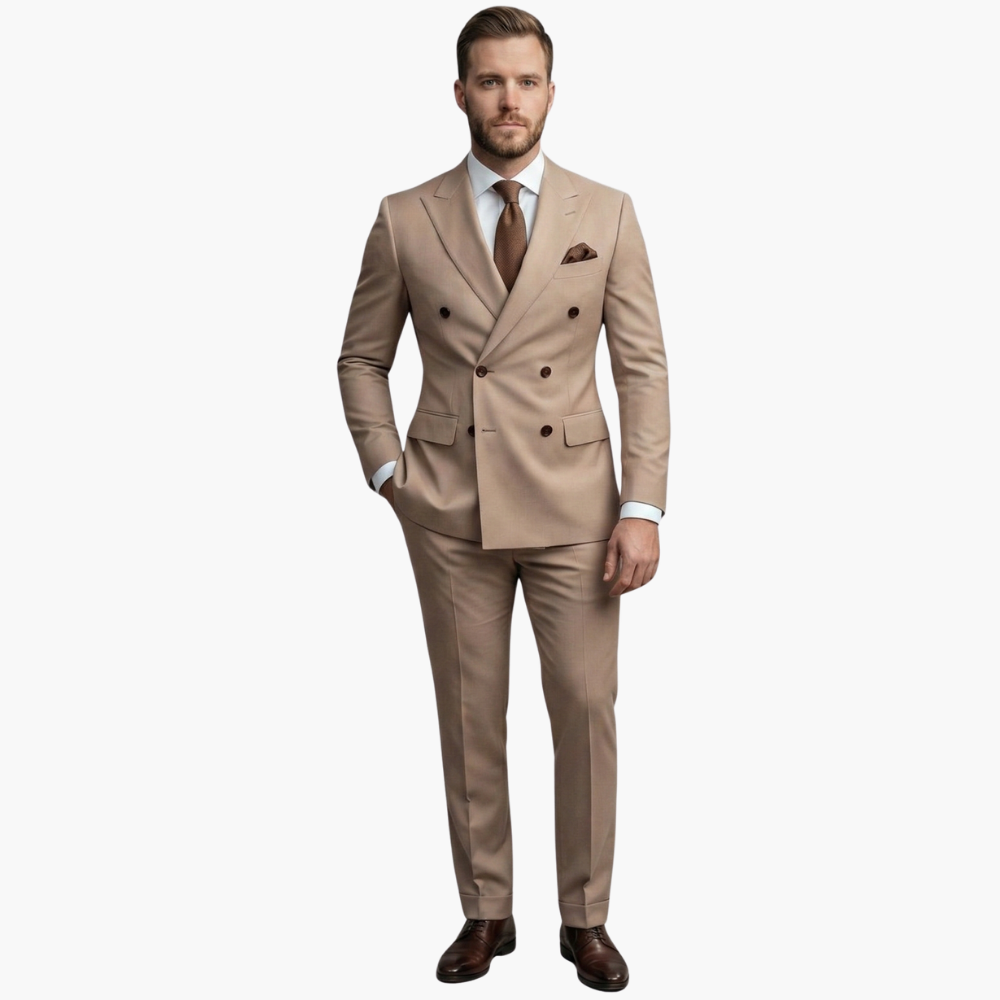 Premium Double-Breasted Suit Six-Button Two-Piece