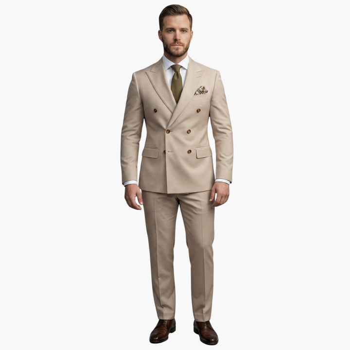 Premium Double-Breasted Suit Six-Button Two-Piece