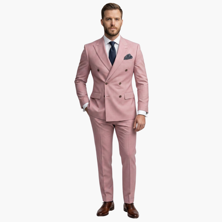 Premium Double-Breasted Suit Six-Button Two-Piece