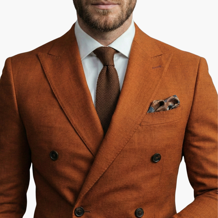 Premium Double-Breasted Suit Six-Button Two-Piece