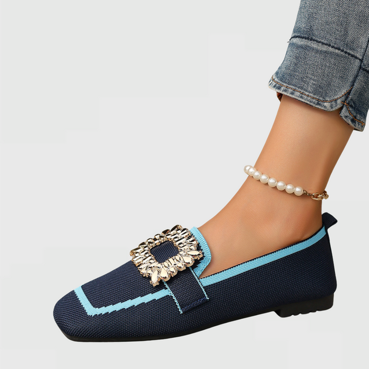 Women's Embellished Square Toe Slip-On Loafers