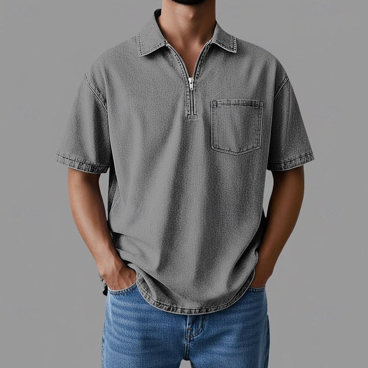 Men's Denim Shirt with Classic Cut