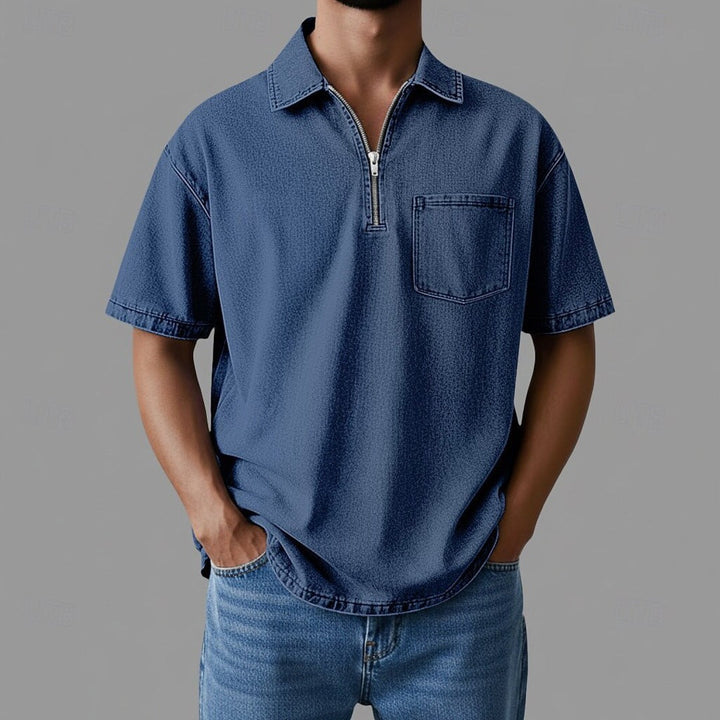 Men's Denim Shirt with Classic Cut