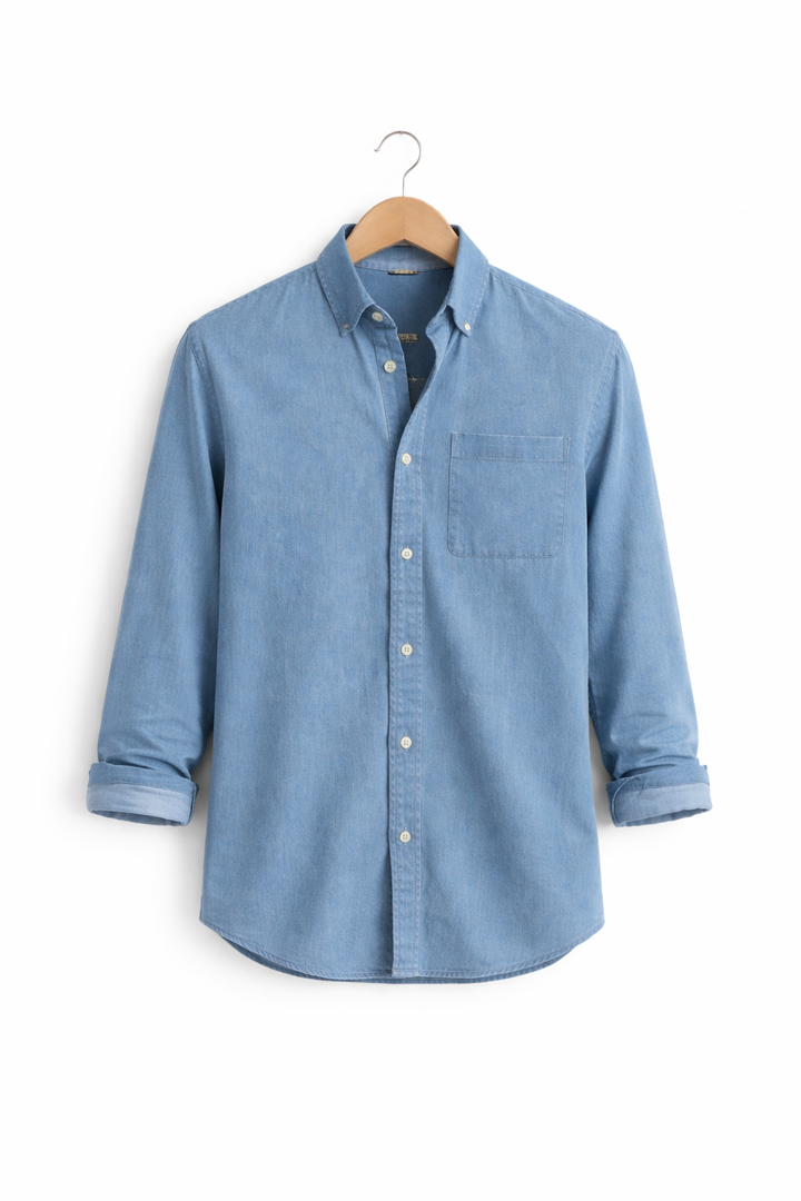 Men's Chambray Shirt with Relaxed Fit