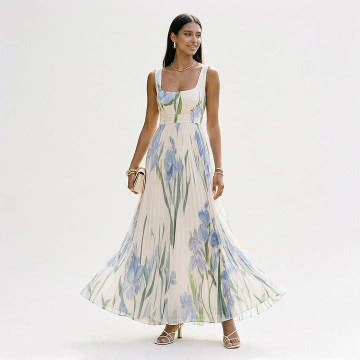 Elegant Floral Summer Maxi Dress for Wedding Guests