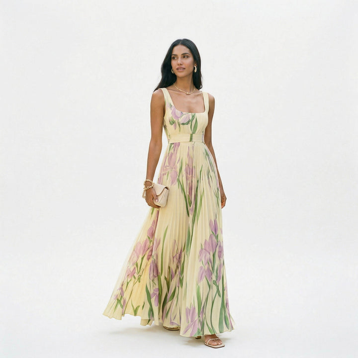 Elegant Floral Summer Maxi Dress for Wedding Guests