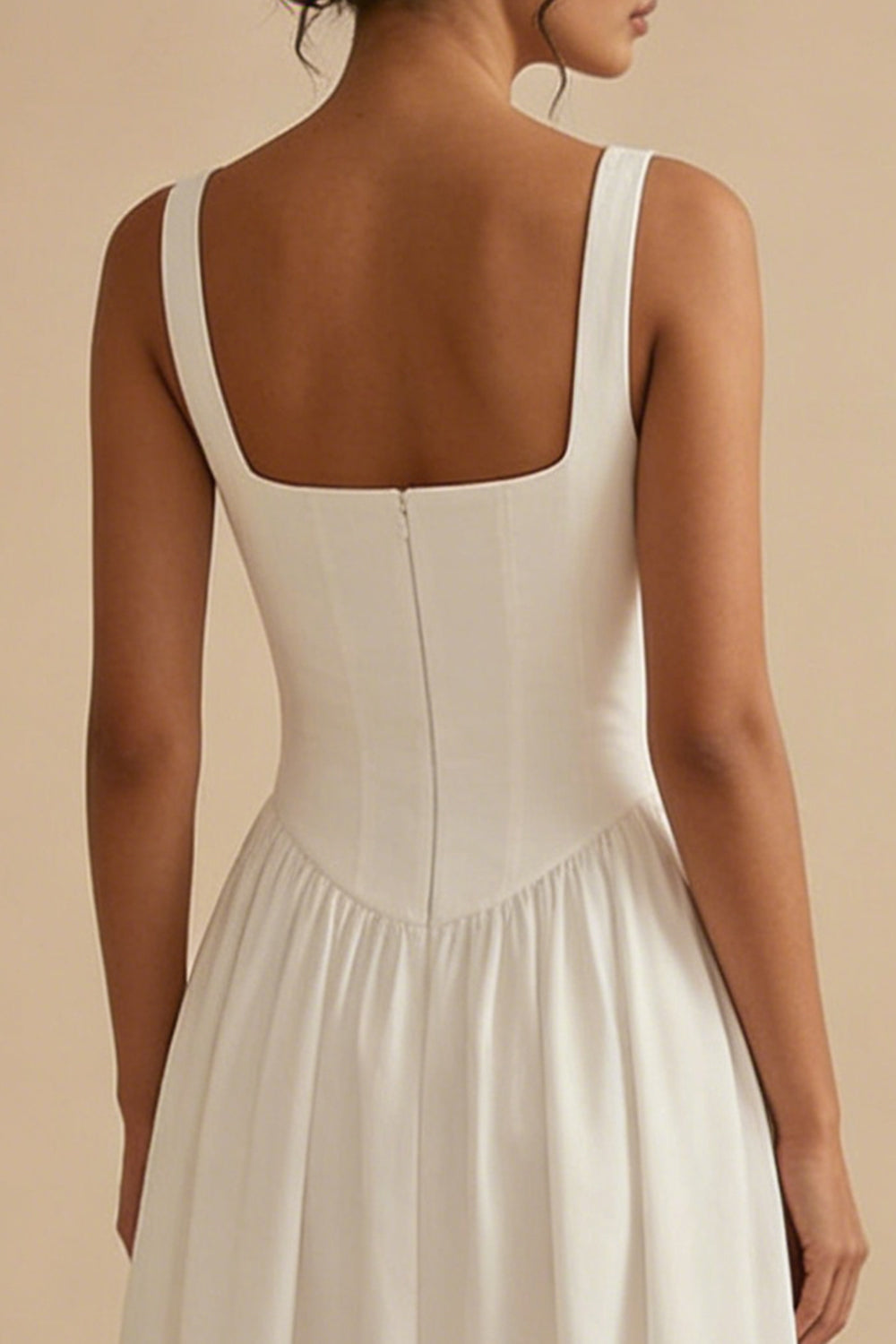 Women's A-Line Corset Midi Dress Structured Bodice