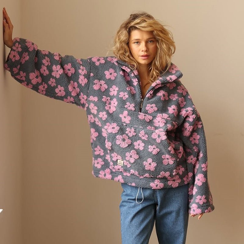 Women's Fleece Teddy Wool Coat – Pink
