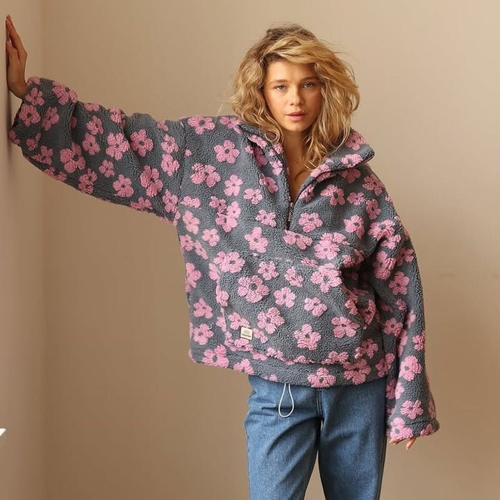 Women's Fleece Teddy Wool Coat – Pink