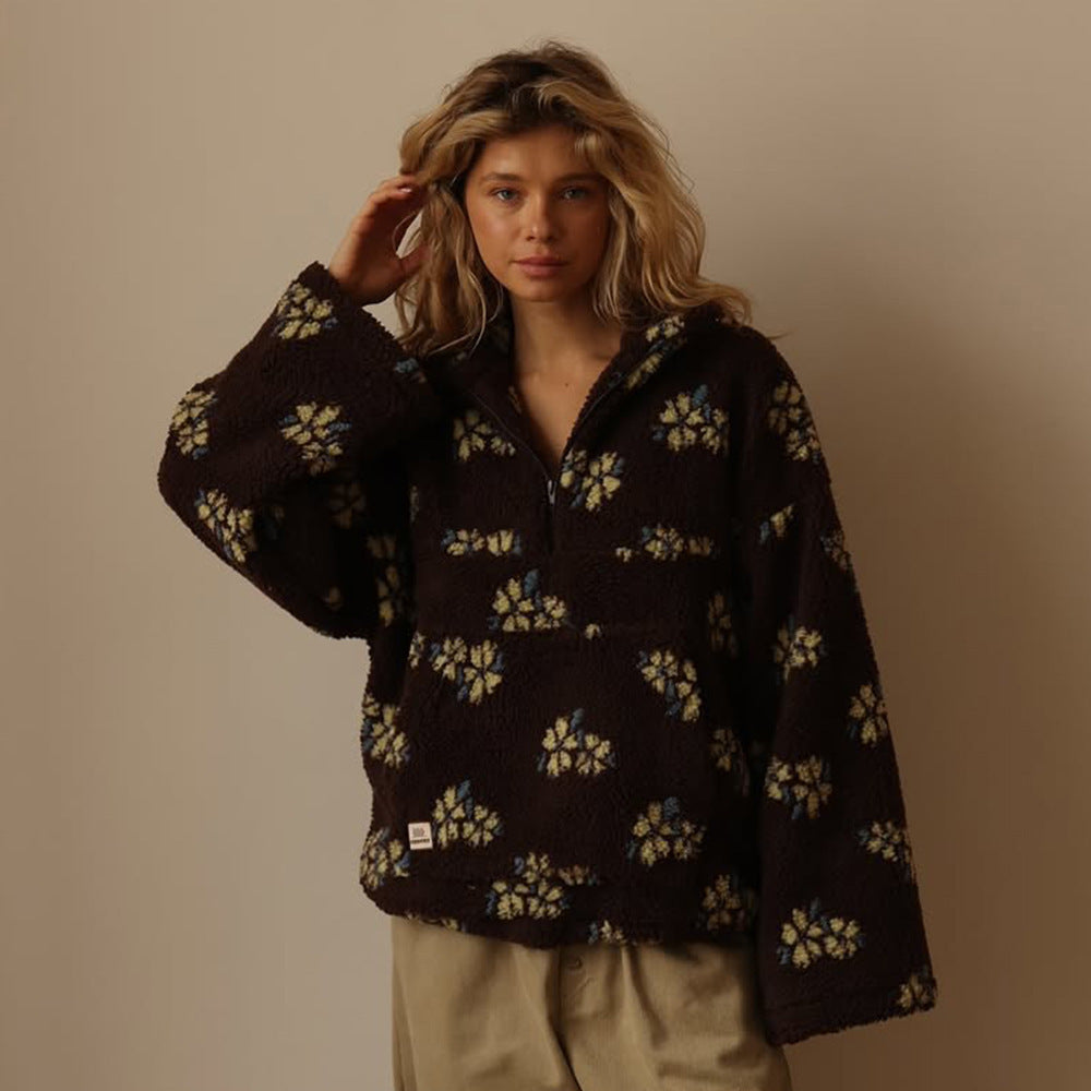 Women's Fleece Teddy Wool Coat – Brown