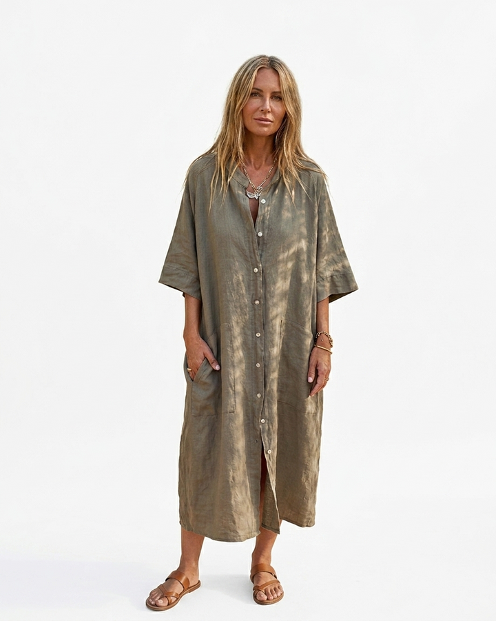 Ingrid | Relaxed Fit Plus Size Linen Summer Dress