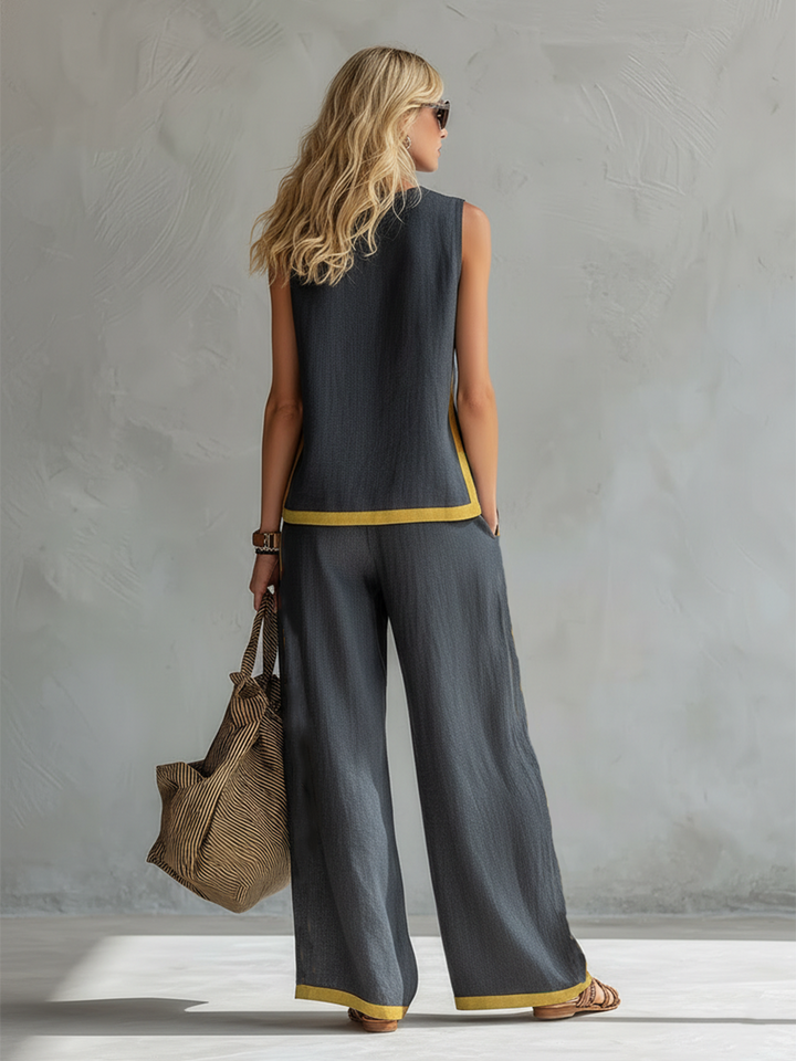 Women's Two-Piece Set with Contrast Trim